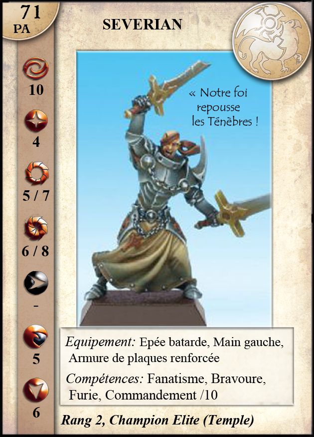 Sévérian, Champion Templier
